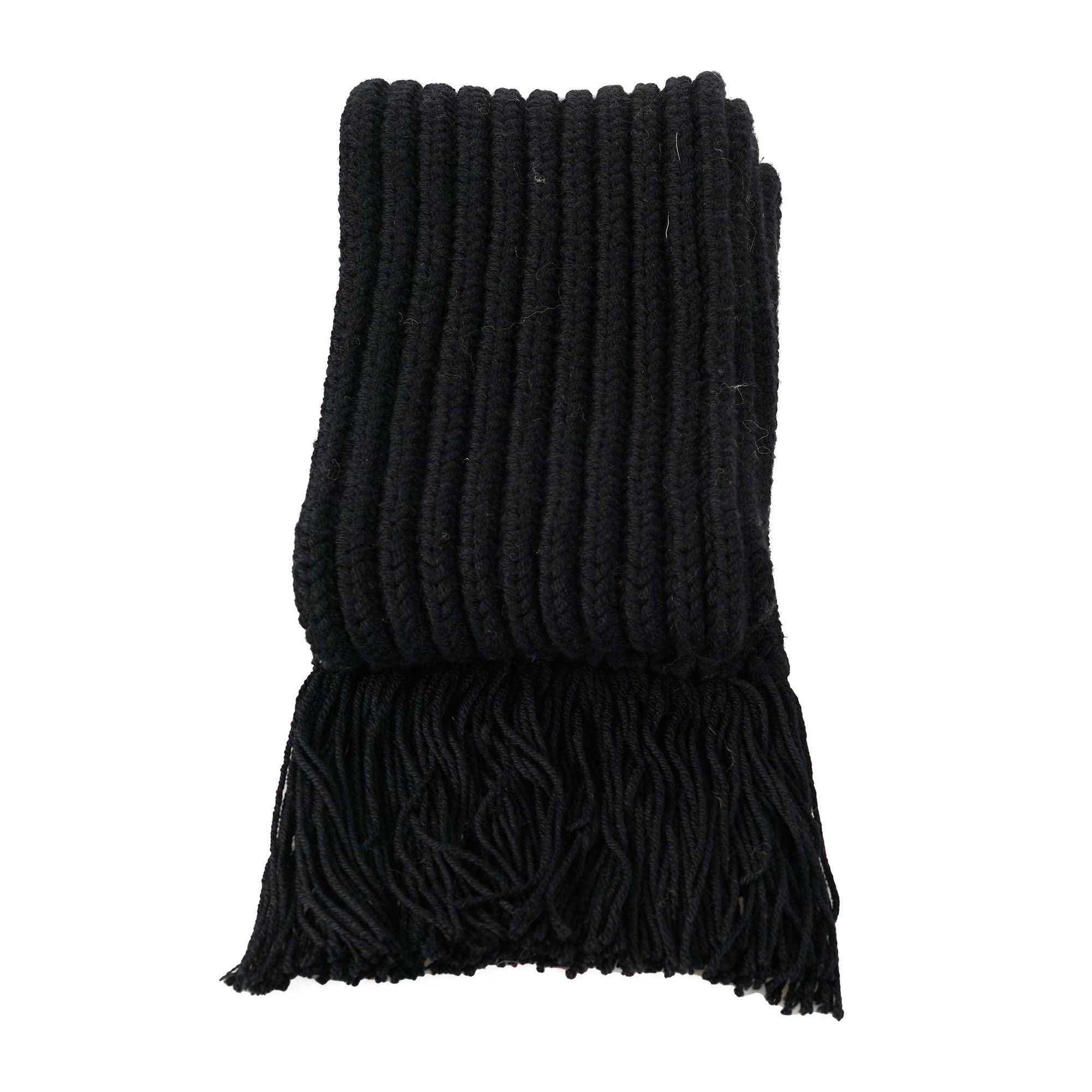 Gucci - Black Knit Wool Scarf 